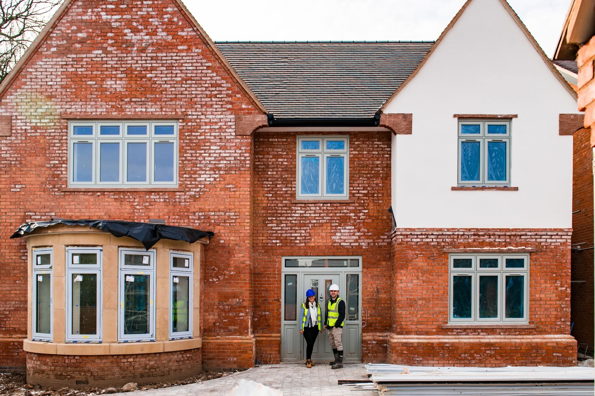 Alice Peachstone, Managing director of Peachstone New Homes inspects a property development
